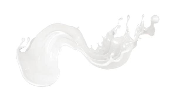 Éclaboussure de liquide blanc épais. Illustration 3d, rendu 3d . — Photo