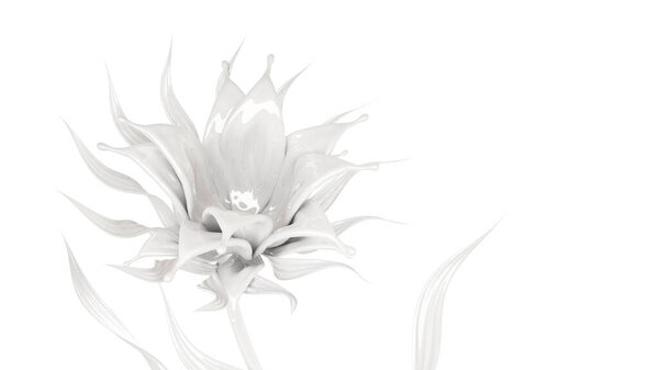 Всплеск толстой белой жидкости. 3D иллюстрация, 3D рендеринг
.