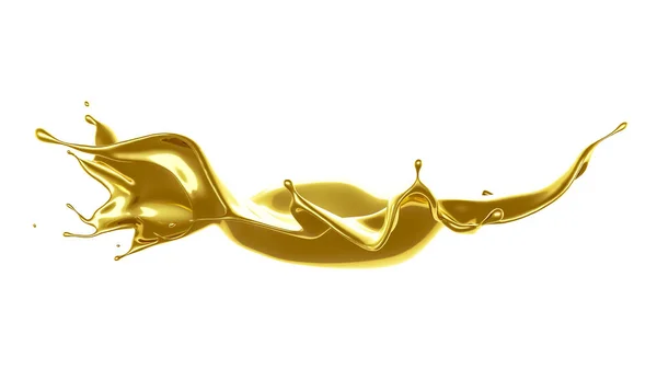Μια σταγόνα παχύ, χρυσό υγρό. 3D απεικόνιση, 3d απόδοση. — Φωτογραφία Αρχείου