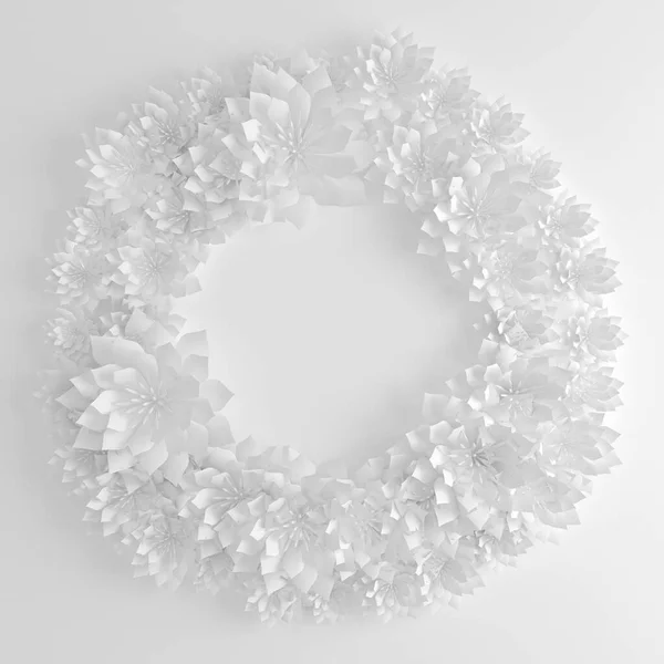 紙の花結婚式の装飾、あなたの印刷製品のデザインの背景、壁紙。3Dイラスト, 3Dレンダリング. — ストック写真