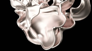 Gizemli, güzel, lüks altın sıçraması. 3d illüstrasyon, 3d canlandırma.