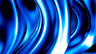 Pliseli ve bukleli zarif koyu mavi arka plan. 3d illüstrat