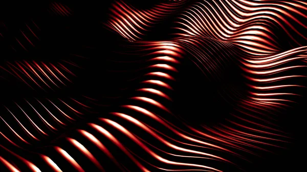 Stylish red metallic black background with lines and waves. 3d i