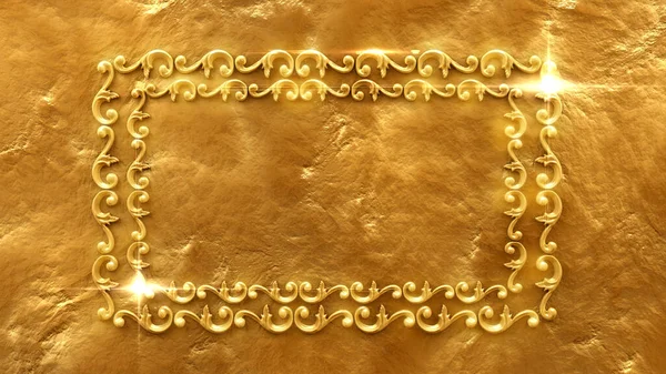 Hermoso marco dorado de Navidad. Representación 3D, ilustración . — Foto de Stock