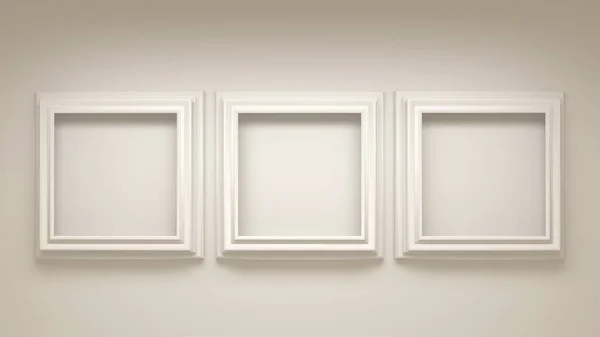 Witte bouwkundige achtergrond met een frame in het interieur — Stockfoto