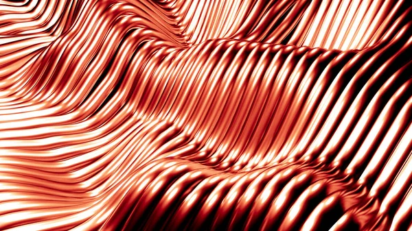 Stylish red metallic black background with lines and waves. 3d illustration, 3d rendering.
