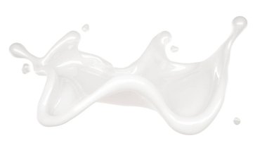 Bir tutam kalın beyaz sıvı. 3d illüstrasyon, 3d canlandırma.