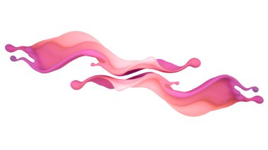 Çok renkli bir sıvı ya da boya serpintisi. 3d illüstrasyon