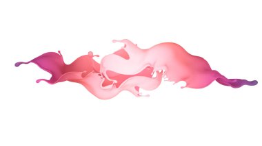 Çok renkli bir sıvı ya da boya serpintisi. 3d illüstrasyon