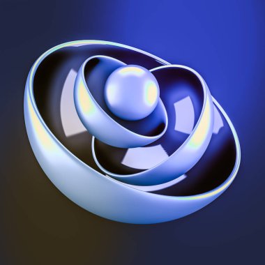 Taşaklı mavi soyut bir arka plan. 3d illüstrasyon, 3d canlandırma.