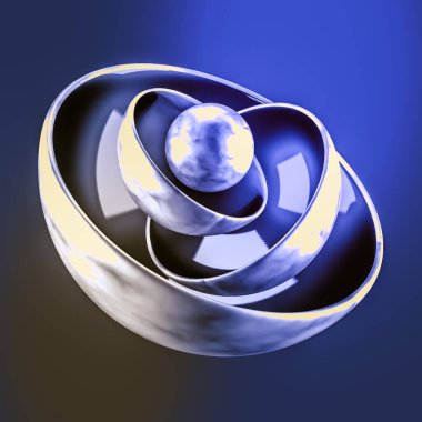 Taşaklı mavi soyut bir arka plan. 3d illüstrasyon, 3d canlandırma.