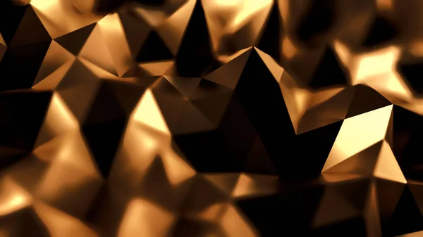 黄金のクリスタルの背景。3Dイラスト, 3Dレンダリング. — ストック写真