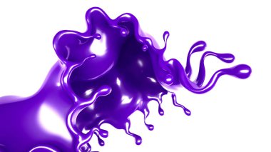 Bir tutam boya. 3d illüstrasyon, 3d canlandırma.