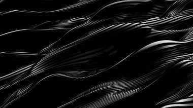 Lüks siyah kumaş kumaş arka plan. 3d illüstrasyon, 3d canlandırma.