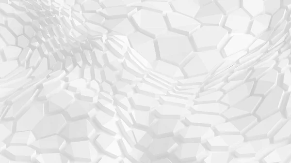 Bílé geometrické voštinové šestiúhelníkové pozadí. 3D ilustrace, 3D vykreslování. — Stock fotografie