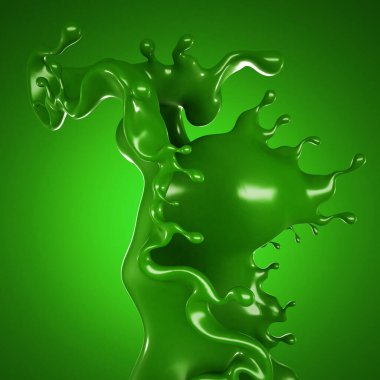 Bir tutam boya. 3d illüstrasyon, 3d canlandırma.