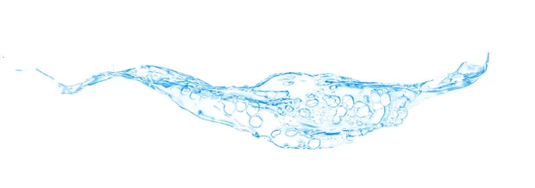 Isolated blue splash of water splashing on a white background. 3d illustration, 3d rendering. — Stock Photo, Image