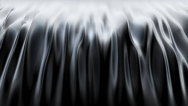 Luxusní černé závěsy pozadí tkaniny. 3D ilustrace, 3D vykreslování. — Stock fotografie