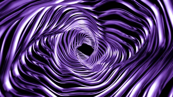Elegante sfondo nero viola metallizzato con linee e onde. Illustrazione 3d, rendering 3d . — Foto Stock
