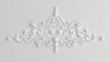 Dekorasyon eleman, duvar kavramı sıva, iç mimari desen. 3D resim, 3d render.