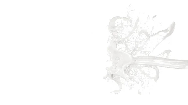 Розщеплення густої білої рідини. 3d ілюстрація, 3d візуалізація . — стокове фото