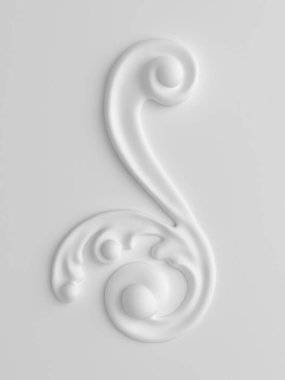 Dekorasyon eleman, duvar kavramı sıva, iç mimari desen. 3D resim, 3d render.