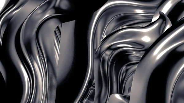 プレート、ドレープと渦巻きと豪華な灰色の背景。3Dイラスト, 3Dレンダリング. — ストック写真