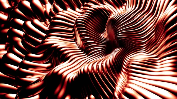 Stylish red metallic black background with lines and waves. 3d illustration, 3d rendering.