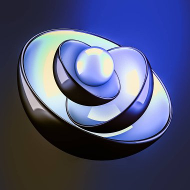 Taşaklı mavi soyut bir arka plan. 3d illüstrasyon, 3d canlandırma.