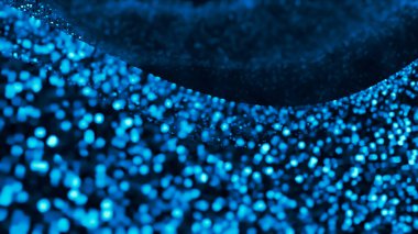 Mavi Işıldayan Arkaplan. 3d illüstrasyon, 3d canlandırma.