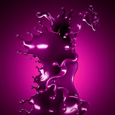 Bir tutam boya. 3d illüstrasyon, 3d canlandırma.