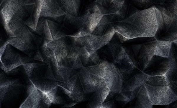 Fondo negro con cristales. Ilustración 3d, representación 3d . — Foto de Stock