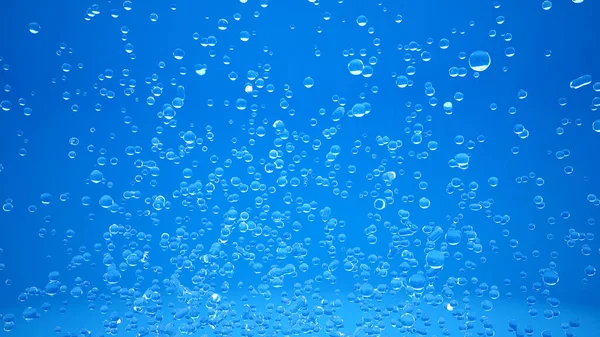 Fondo azul y textura con gotas de agua que caen, ilustración 3D, representación 3D — Foto de Stock