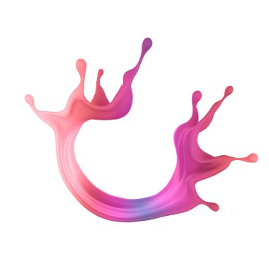 Çok renkli bir sıvı ya da boya serpintisi. 3d illüstrasyon