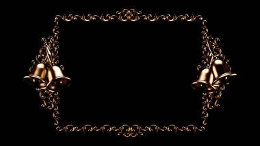 Üzerinde Noel çanı olan güzel bir metal vintage çerçeve.