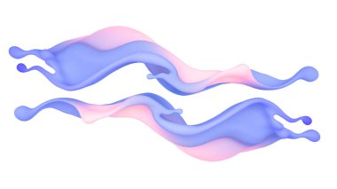 Çok renkli bir sıvı ya da boya serpintisi. 3d illüstrasyon