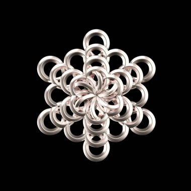 Güzel altın Noel kar taneleri. 3d illüstrasyon, 3d canlandırma