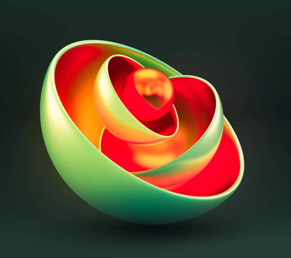 Abstract green background with metal balls. 3d illustration, 3d — ストック写真