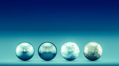 Turkuaz geometrik arka plan ve alışılmadık daire şekli. 3D hasta