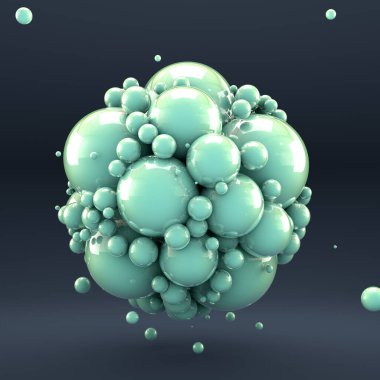 Turkuaz geometrik arka plan ve alışılmadık daire şekli. 3D hasta