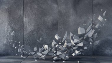 Arka planda içi boş bir duvar var. İçinde taş dokular var.