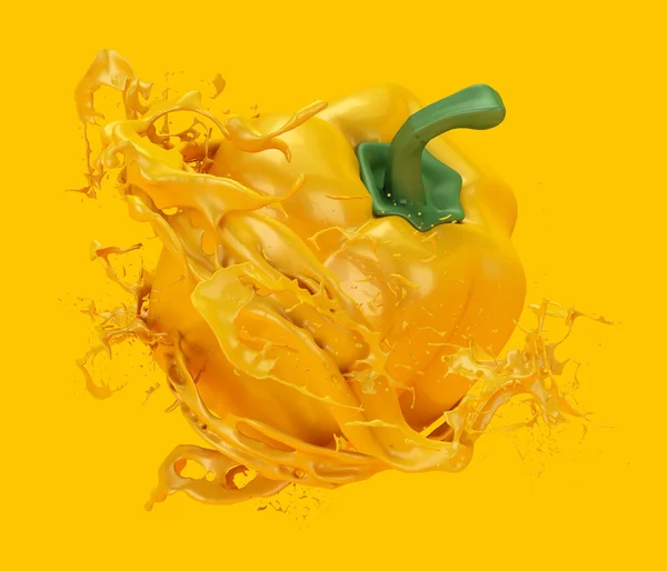 Belo, abstrato fundo amarelo com pimenta e um splash o — Fotografia de Stock