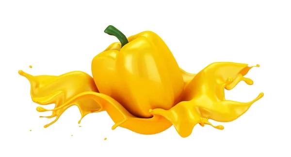 Belo, abstrato fundo amarelo com pimenta e um splash o — Fotografia de Stock