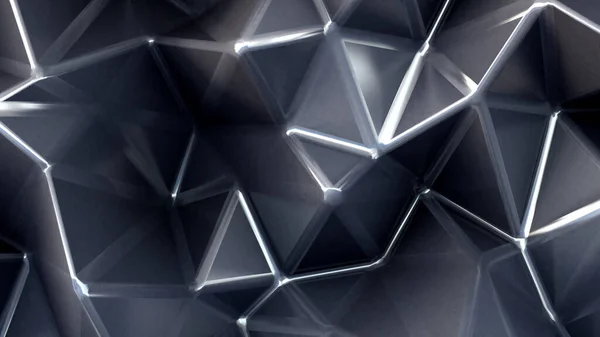 Schwarzer Hintergrund mit Kristallen. 3D Illustration, 3D Rendering. — Stockfoto