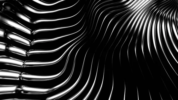 Black stylish metallic black background with lines and waves. 3d — Stock Photo, Image