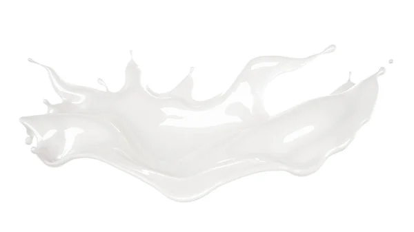 Bir tutam kalın beyaz sıvı. 3d illüstrasyon, 3d canlandırma. — Stok fotoğraf