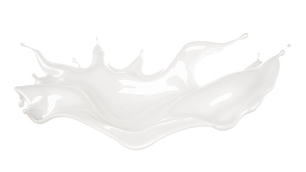 Splash of thick white liquid. 3d illustration, 3d rendering.