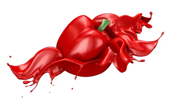 Όμορφο, αφηρημένο κόκκινο φόντο με απομονωμένο πιπέρι και spla — Φωτογραφία Αρχείου
