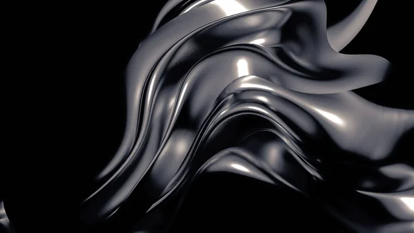 Luxurious grey background with pleats, Drapes and swirls. 3d ill — ストック写真