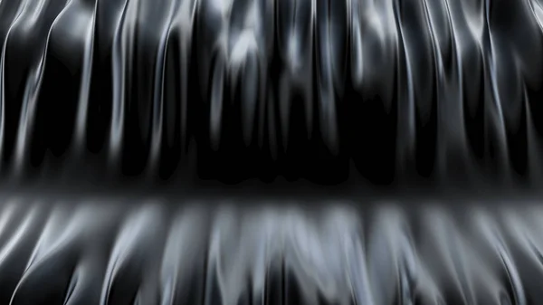 Luxusní černé závěsy pozadí tkaniny. 3D ilustrace, 3d rend — Stock fotografie